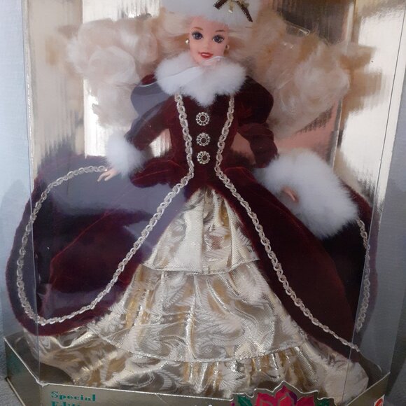 Mattel 1996 Happy Holidays Barbie Special Edition Vintage, purple eyes - Picture 4 of 8